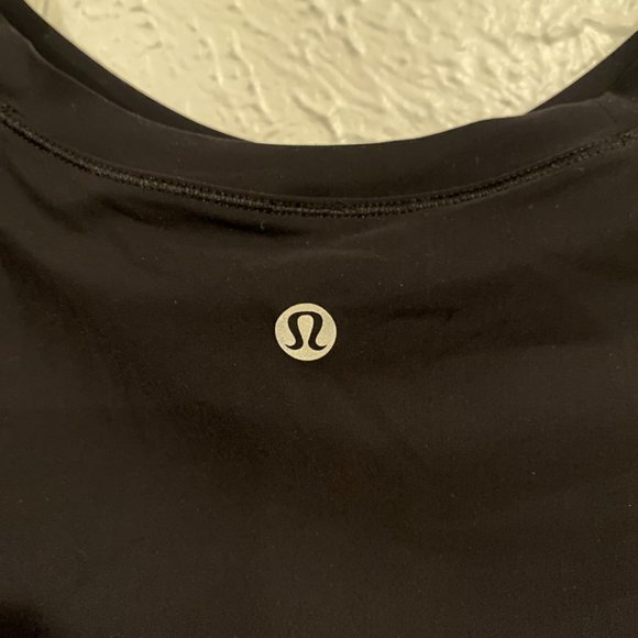 Lululemon Black Mesh Flowy Top split back - Picture 3 of 3